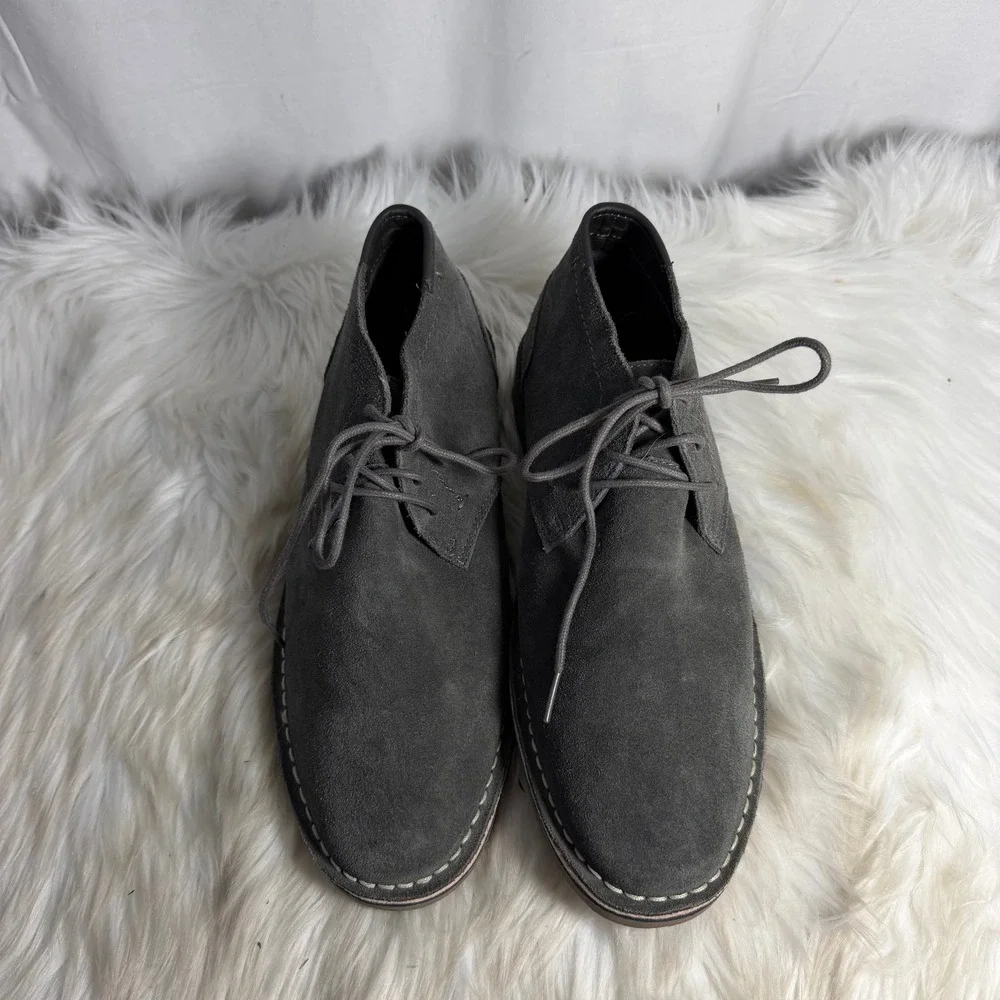 Kenneth Cole New York Mens Steven Chukka Boots Grey Suede‎ Leather Size 11 M